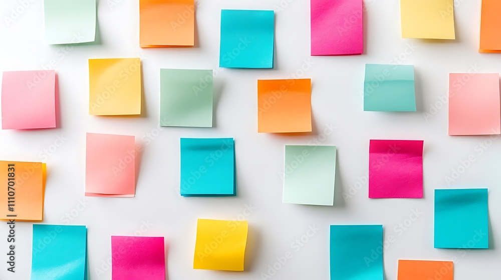 Sticky notes in various colors on a white background Sticky notes in various colors on a white background
