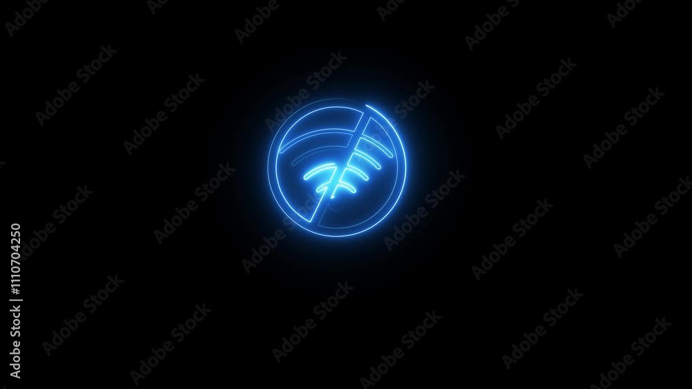 Neon Wi-Fi no internet connection animated video Neon Wi-Fi no internet connection animated video