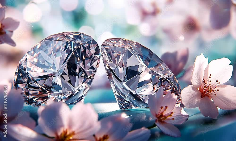 two diamonds with beautiful and elegant colors two diamonds with beautiful and elegant colors