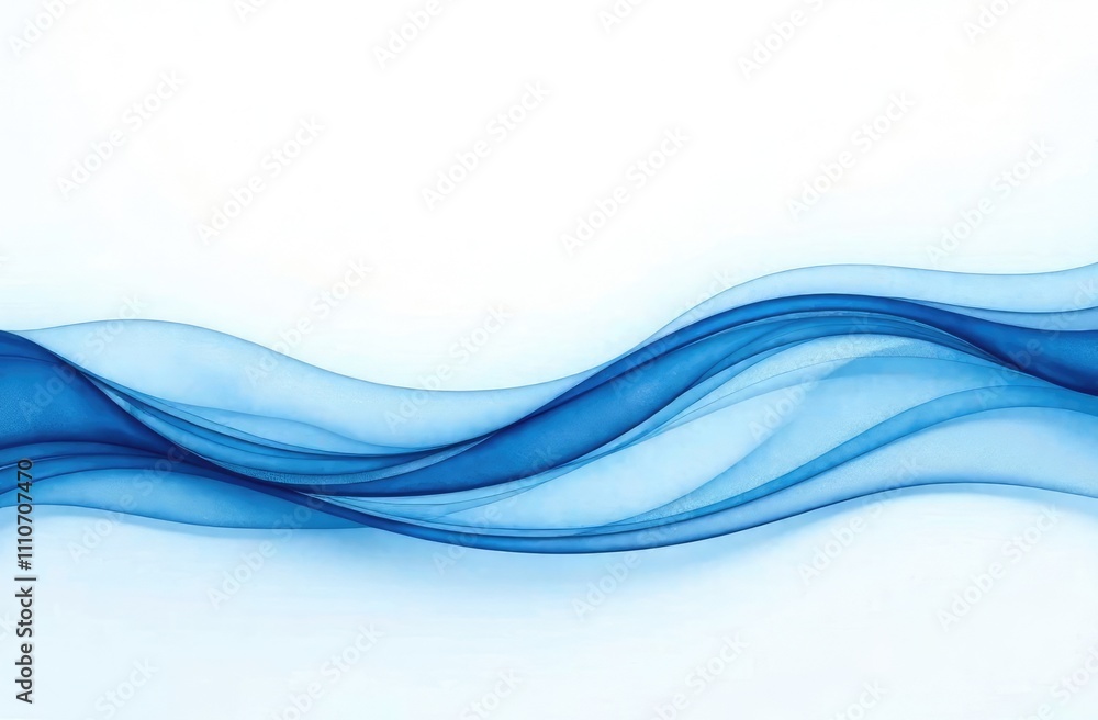 Fototapeta premium Elegant blue wave pattern on a simple white surface. Premium wave background for banners, posters or wallpaper.