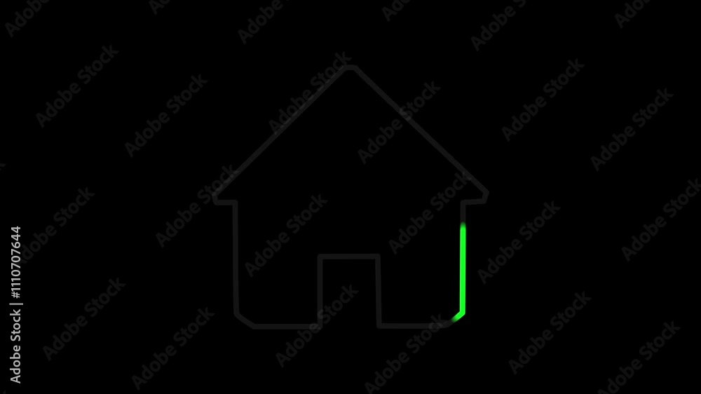 glowing house living place ,House, home building. Glowing neon home button. House icon glowing neon light on black background glowing house living place ,House, home building. Glowing neon home button. House icon glowing neon light on black background