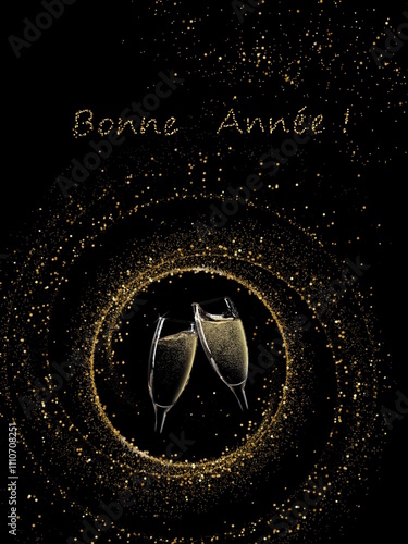 Carte de voeux Bonne année en français chic et simple