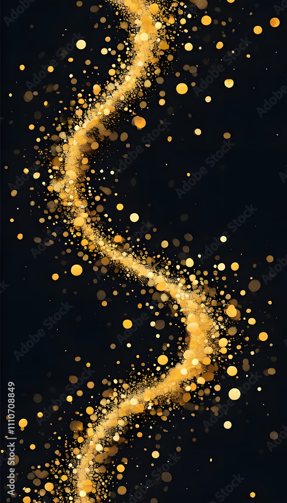 Gold Glitter Sparkles on Black Background Gold Glitter Sparkles on Black Background