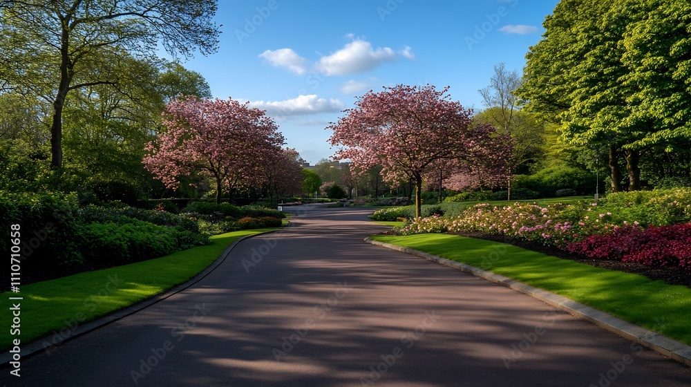 Serene Springtime Stroll: A Picturesque Park Path Serene Springtime Stroll: A Picturesque Park Path