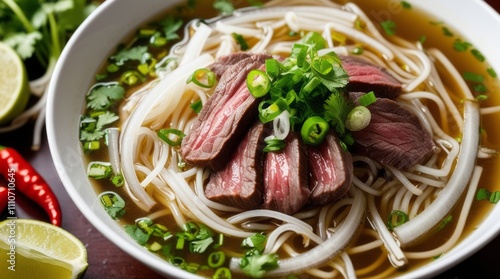 Vietnamese beef noodles photo