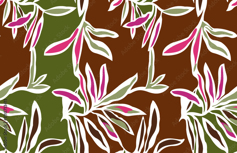 Abstract seamless pattern with plants, herbs and flowers Abstract seamless pattern with plants, herbs and flowers