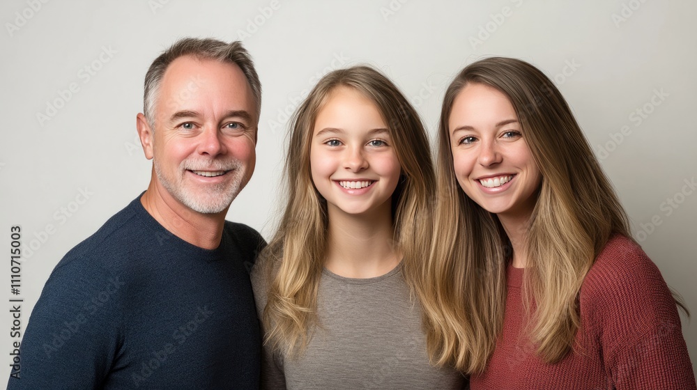 Smiling Family: Parents and Child
Smiling Family: Parents and Child