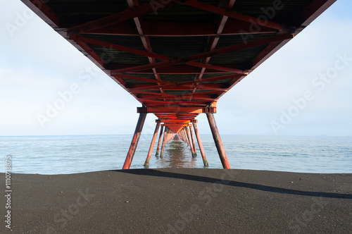 an industrial dock for deep-draft vessels on the coast of Chile photo