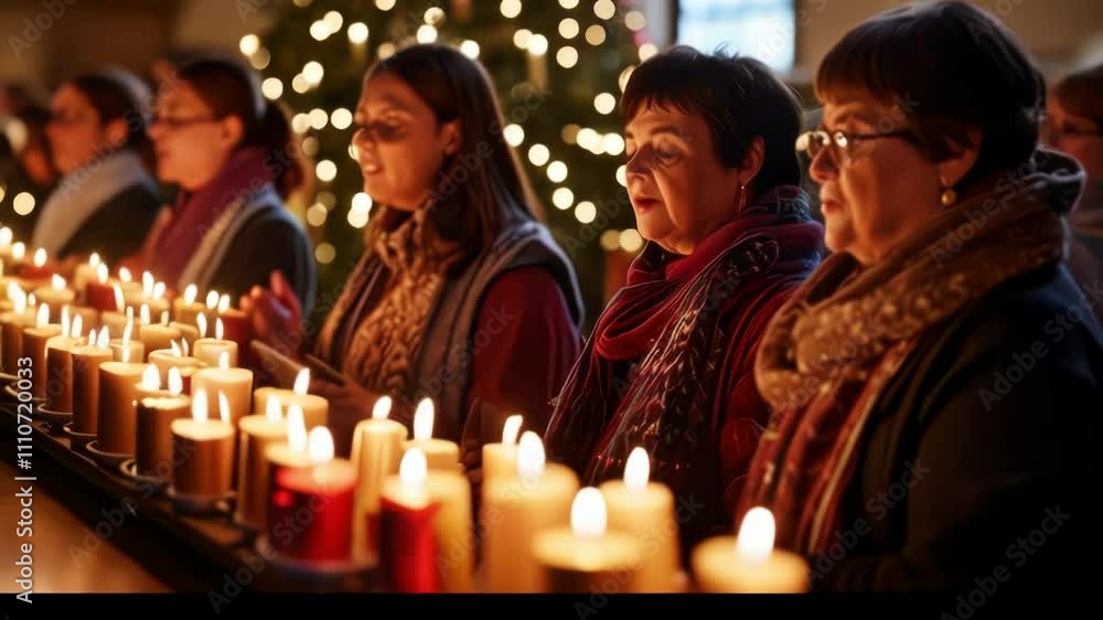 Serene Candlelight: A Peaceful Winter's Eve with Soft Glowing Lights and Warm Ambiance Serene Candlelight: A Peaceful Winter's Eve with Soft Glowing Lights and Warm Ambiance