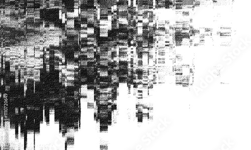 Glitch background. VHS grunge texture with noise effect and pixelation. Analog video digital errors. Retro pixel backdrop. Vector illustration.