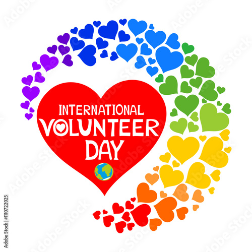 International Volunteer Day. 5 December. Volunteer day concept. Charity. Vector illustration