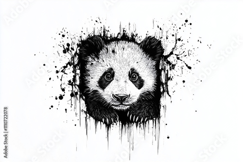 panda face illustration photo