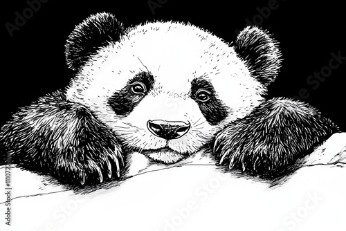 panda face illustration photo