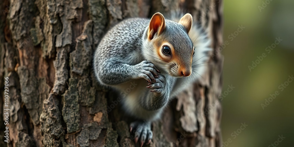 Gray squirrel's claws digging into the bark of a tree trunk , wildlife, tree trunk, claws Gray squirrel's claws digging into the bark of a tree trunk , wildlife, tree trunk, claws