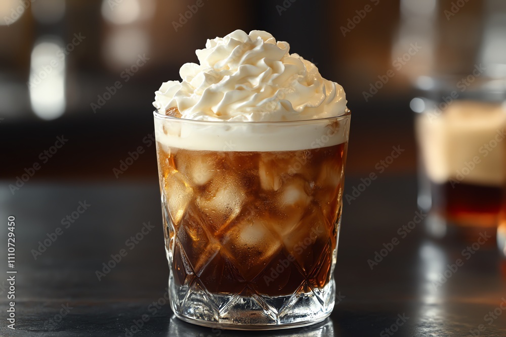 Refreshing Iced Coffee Delight on Black Refreshing Iced Coffee Delight on Black