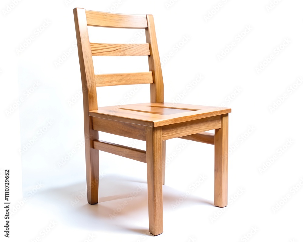 A well-crafted wooden chair with a light finish stands alone, highlighting its elegant, minimalist style. The smooth lines and natural texture showcase the beauty of craftsmanship in furniture design A well-crafted wooden chair with a light finish stands alone, highlighting its elegant, minimalist style. The smooth lines and natural texture showcase the beauty of craftsmanship in furniture design