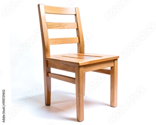 Wallpaper Mural A well-crafted wooden chair with a light finish stands alone, highlighting its elegant, minimalist style. The smooth lines and natural texture showcase the beauty of craftsmanship in furniture design Torontodigital.ca