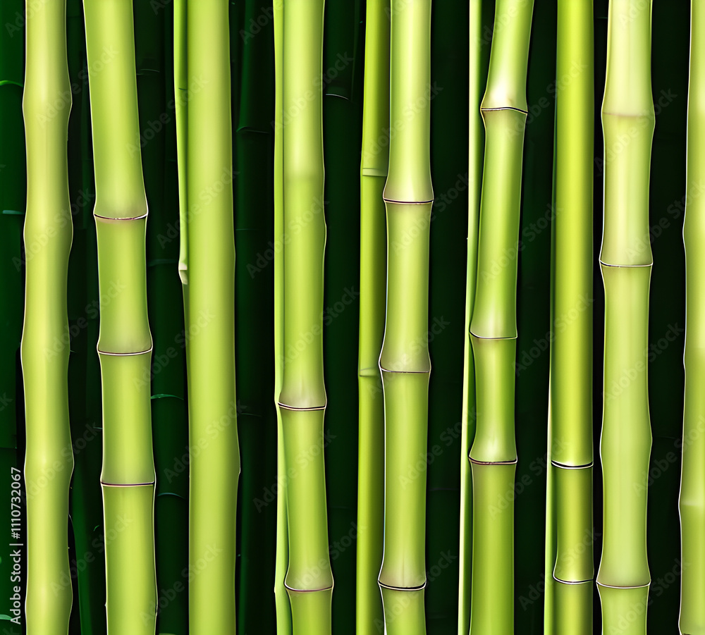 Fototapeta premium background collage of green bamboo fence surface texture. Background for banner, backdrop or texture mapping.generative ai