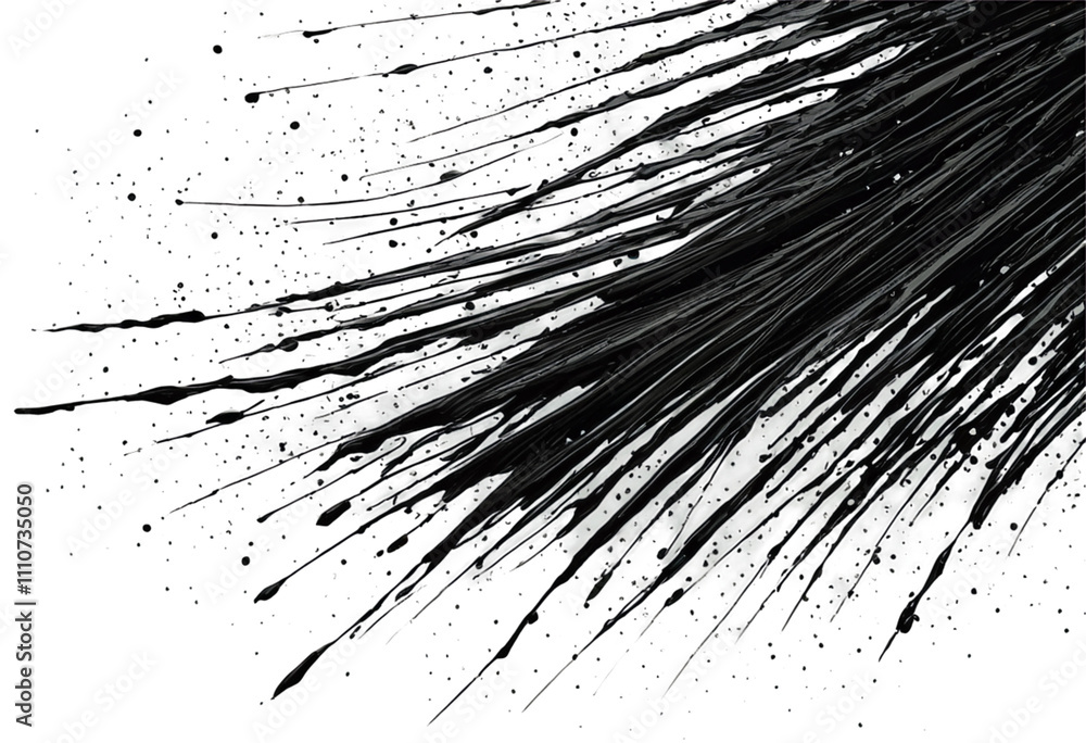 Black paint splatters radiate outward across transparent background. Black paint splatters radiate outward across transparent background.