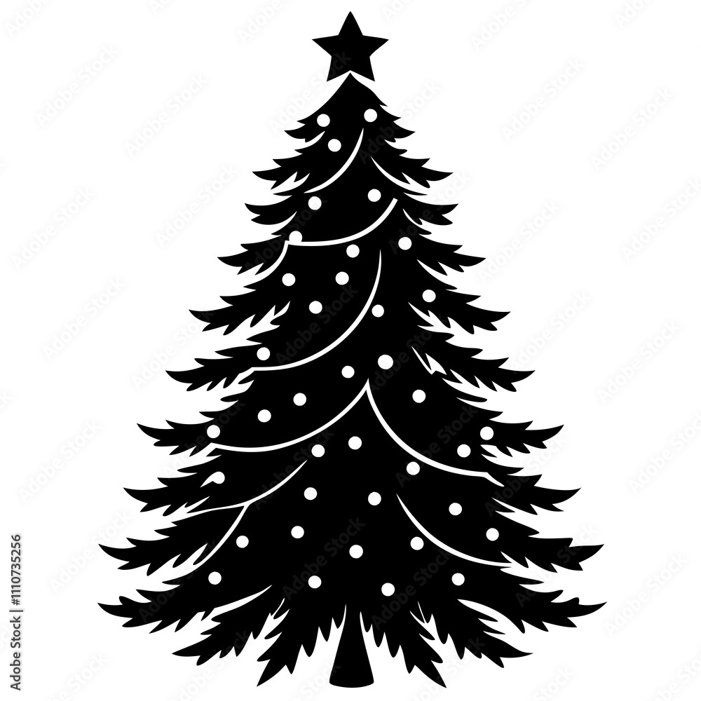 Obraz premium christmas tree vector illustration