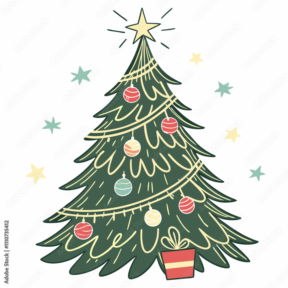 Fototapeta premium christmas tree illustration