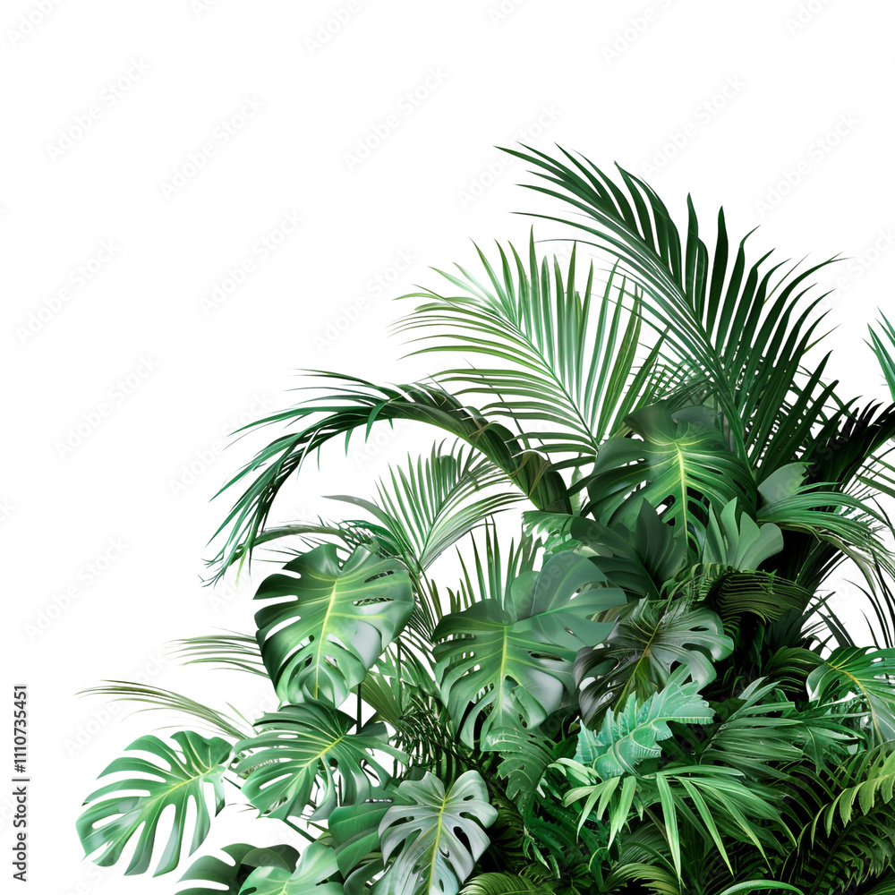 Fototapeta premium Tropical Plants on White Background