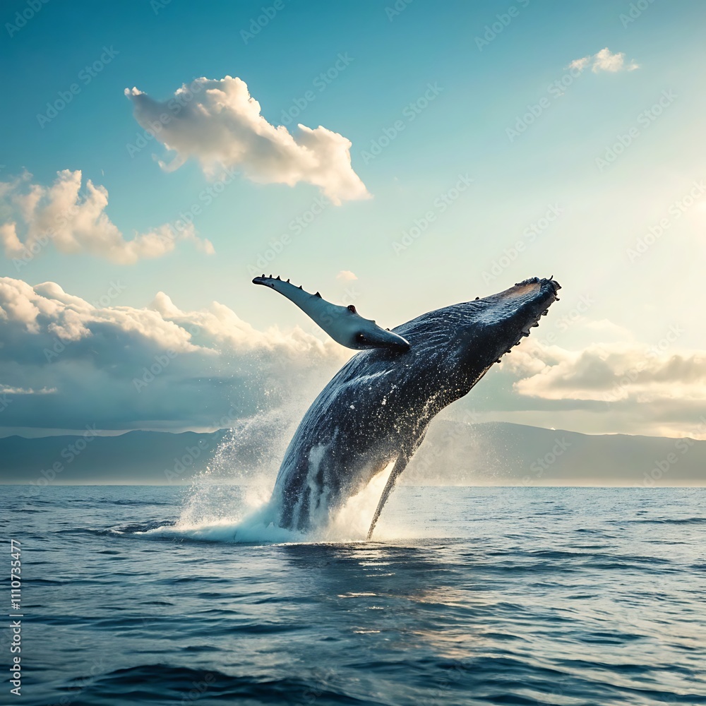 Fototapeta premium world whale and dolphin day illustration