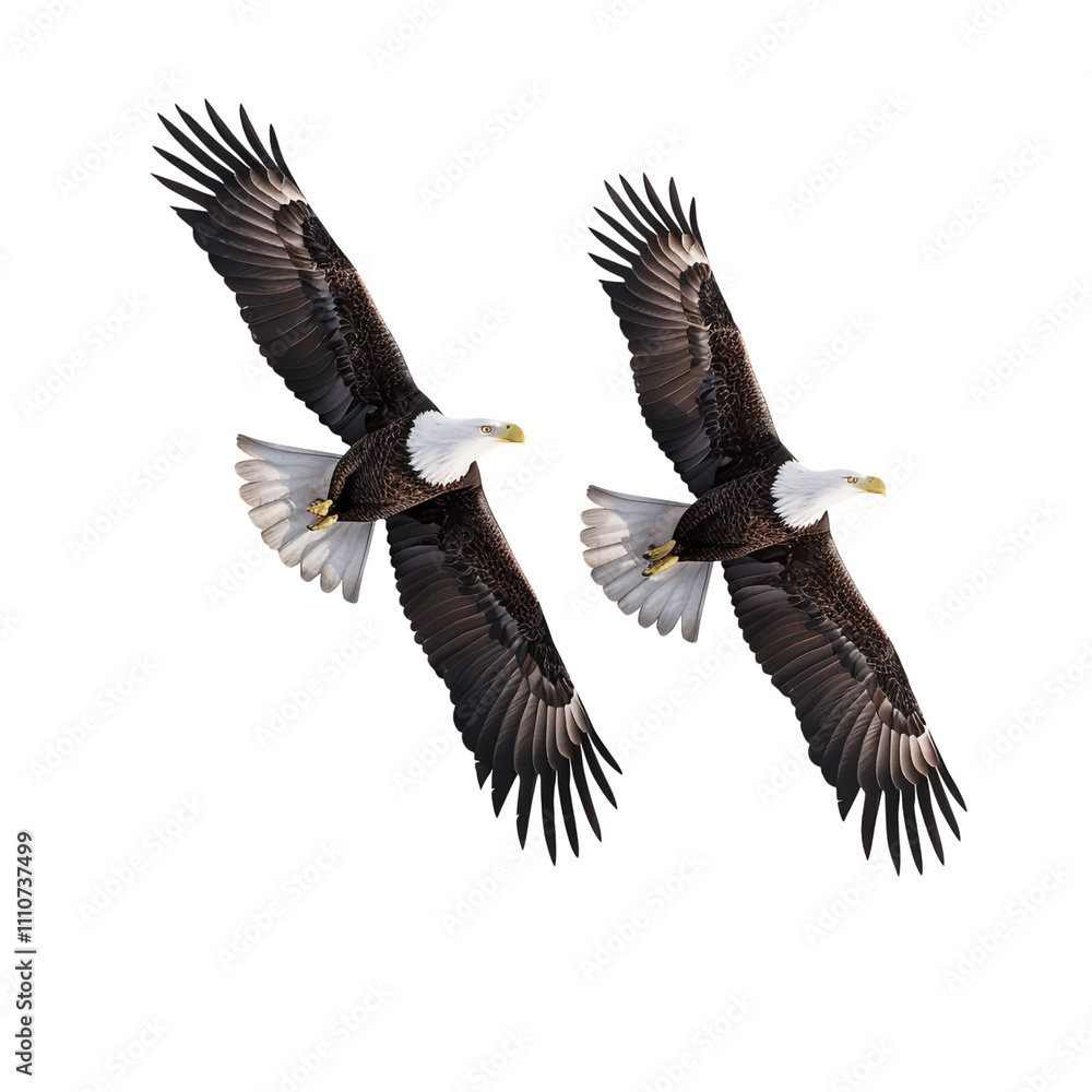 Fototapeta premium Two Bald Eagles in Flight