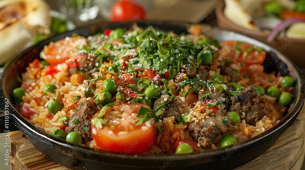 Syrian quzi dish stuffed with rice meat and peas Syrian quzi dish stuffed with rice meat and peas