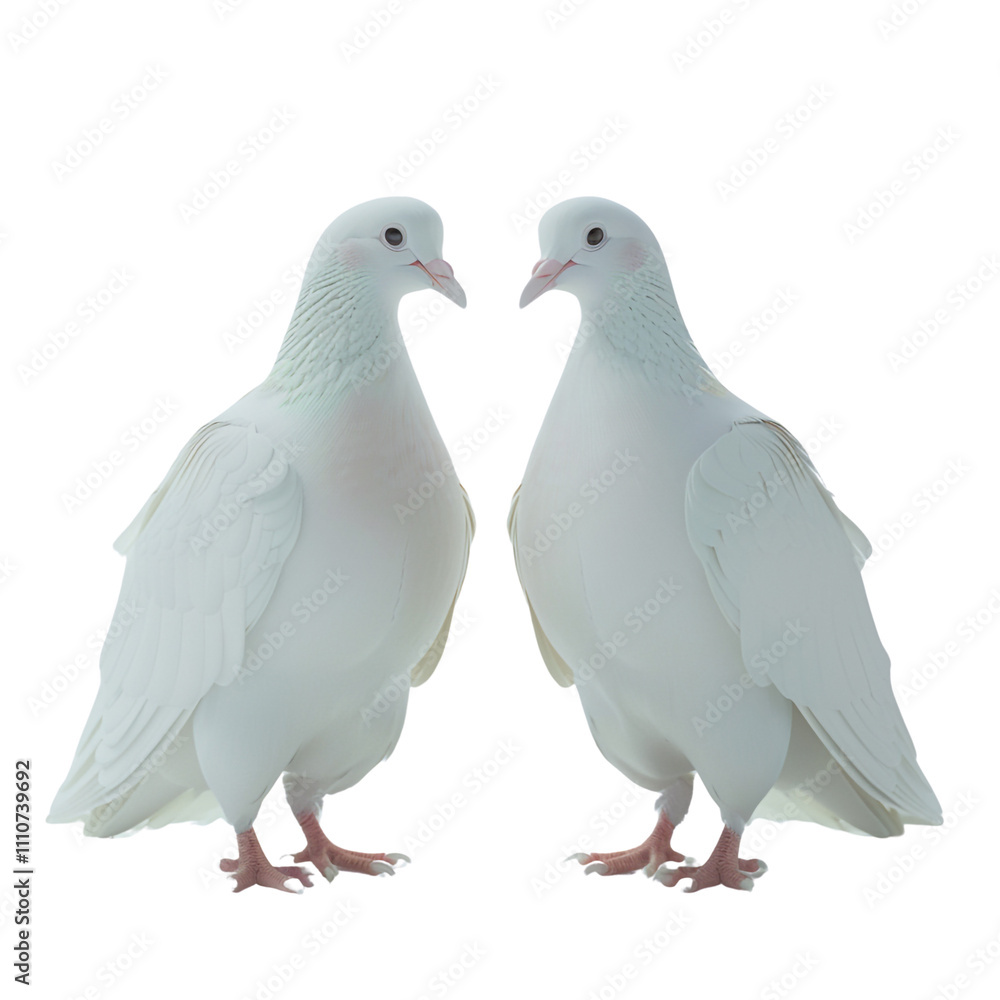 Two White Doves Facing Each Other Two White Doves Facing Each Other