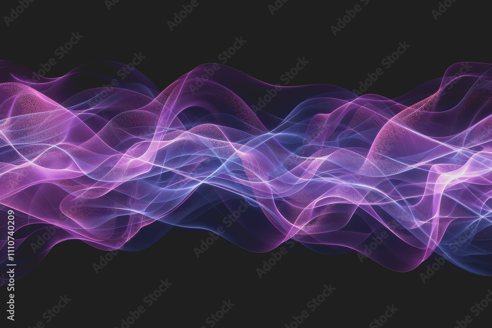 Abstract glowing wave lines isolated on a black background. Abstract glowing wave lines isolated on a black background.