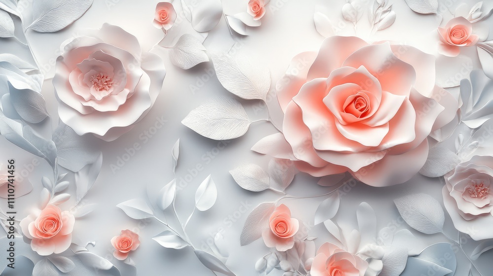 Fototapeta premium 3D Rose Background Generative Ai