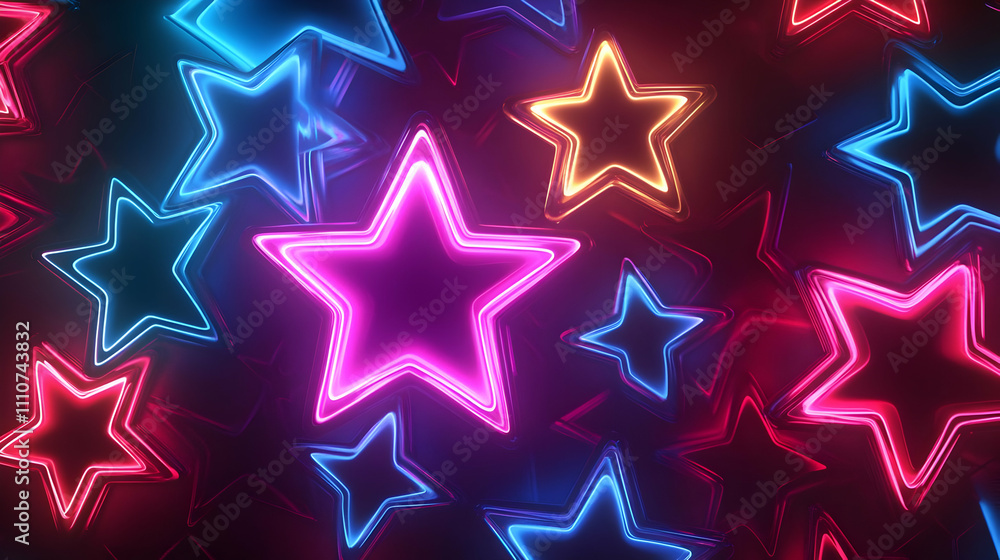 Neon Starburst 3D Abstract Background Neon Starburst 3D Abstract Background