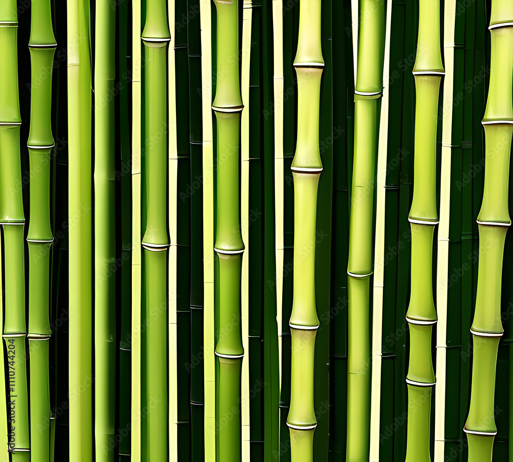 Fototapeta premium background collage of green bamboo fence surface texture. Background for banner, backdrop or texture mapping.generative ai