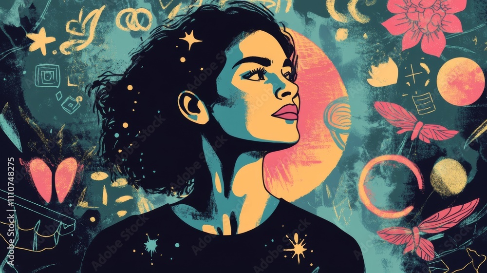 Abstract Portrait of a Woman in a Dreamy World Abstract Portrait of a Woman in a Dreamy World