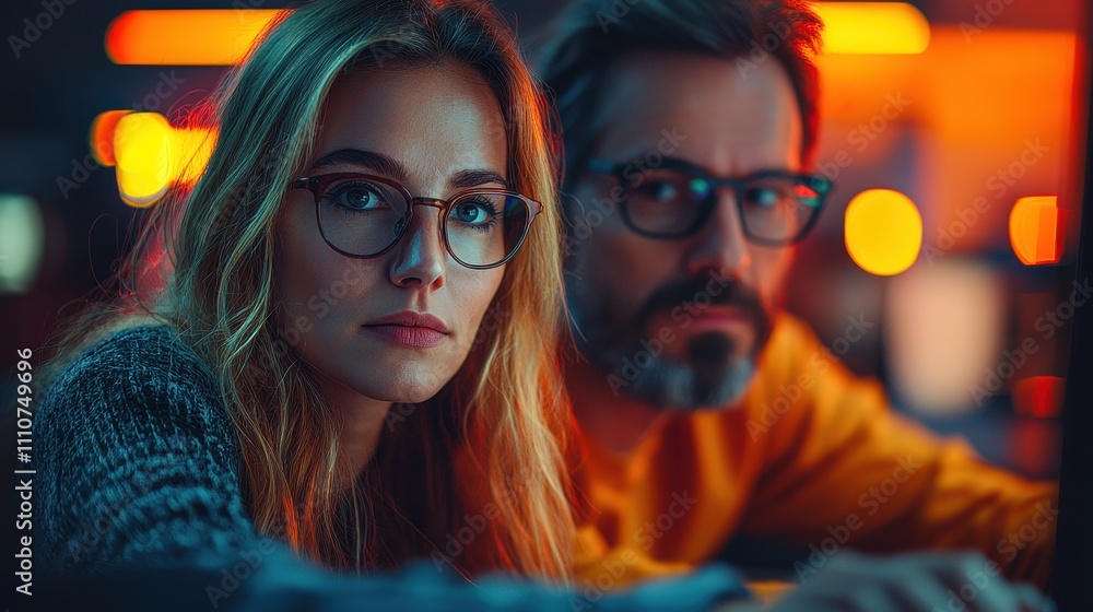 Two people are engaged in work. Two people are engaged in work.
