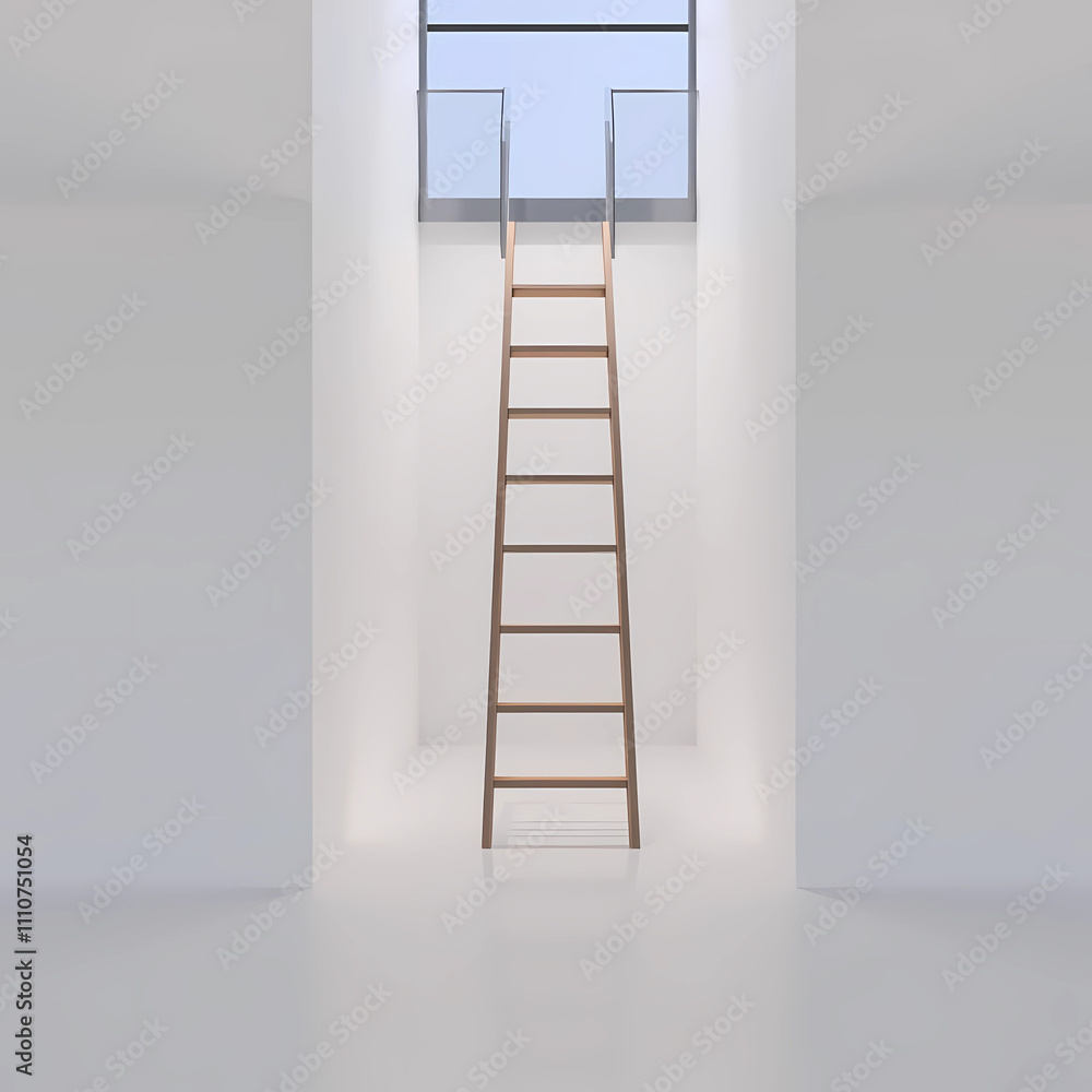 Hall with staircase interior 3d rendering Hall with staircase interior 3d rendering