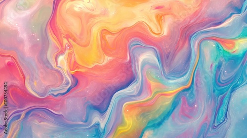 Wallpaper Mural Background with pastel rainbow watercolor and holographic background Torontodigital.ca