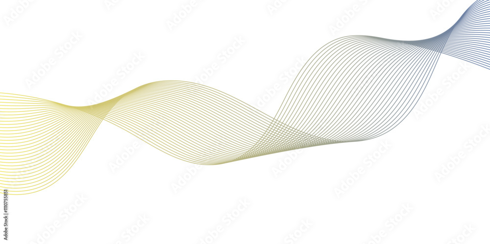 Fototapeta premium Abstract wavy lines Isolated background design. Wave modern stream transparent background.