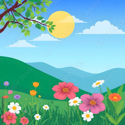 Vector summer nature background