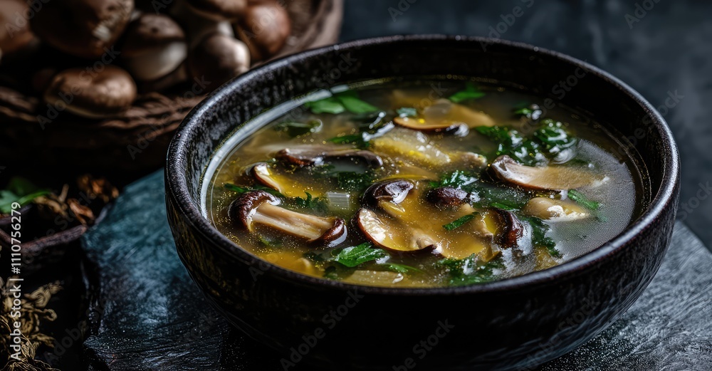 Mushroom Soup. AI generated illustration. Mushroom Soup. AI generated illustration.