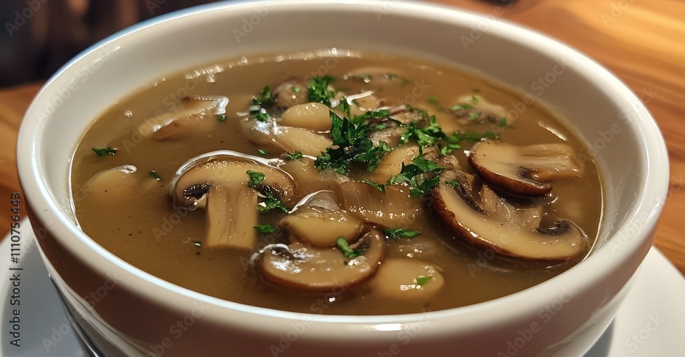 Mushroom Soup. AI generated illustration. Mushroom Soup. AI generated illustration.