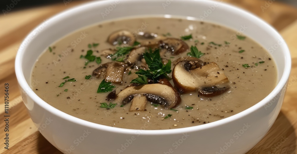 Mushroom Soup. AI generated illustration.