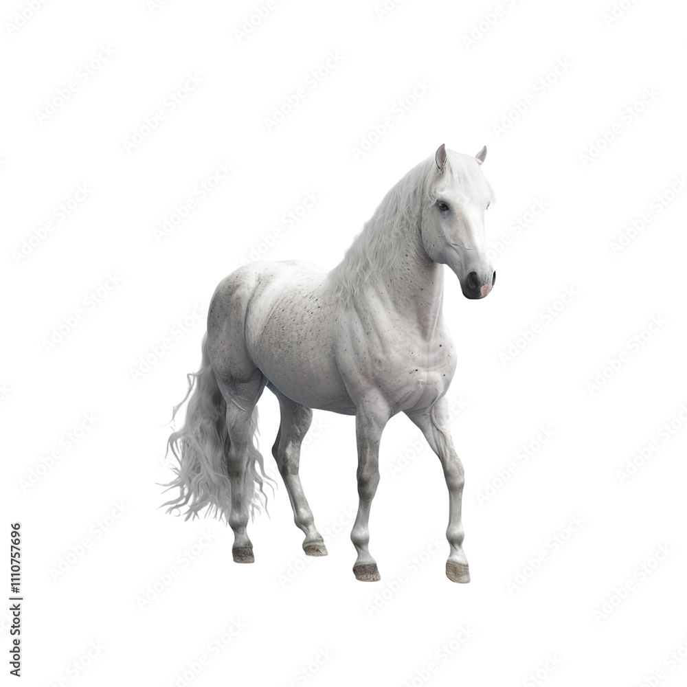 Obraz premium White Horse on a Transparent Background