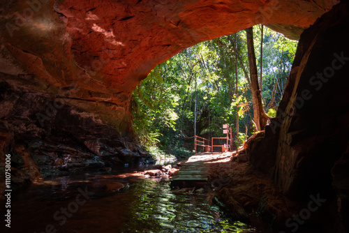 View of Cachoeira da Caverna (Cave Watefall) at Pedra Caída Complex, at Chapada das Mesas National Park - Carolina, State of Maranhão