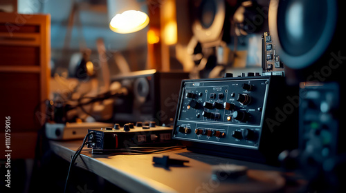 Vintage radio equipment setup for World amateur radio day celebration photo