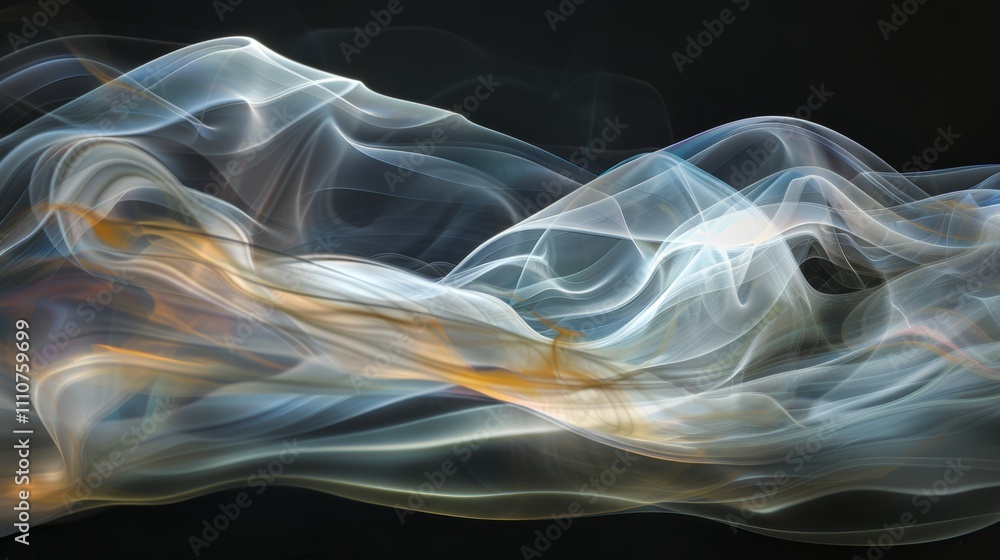 Obraz premium photograph of Abstract colorful smoke swirls against black background