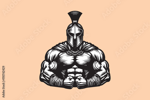 muscular spartan soldier