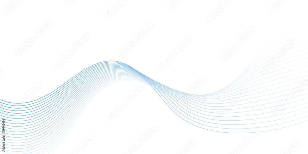 Fototapeta premium Abstract wavy lines Isolated background design. Wave modern stream transparent background.