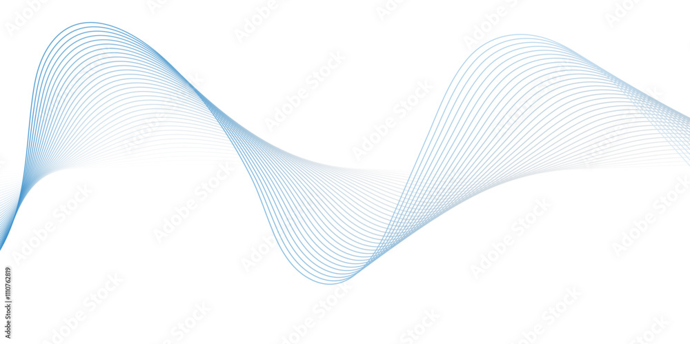 Fototapeta premium Abstract wavy lines Isolated background design. Wave modern stream transparent background.